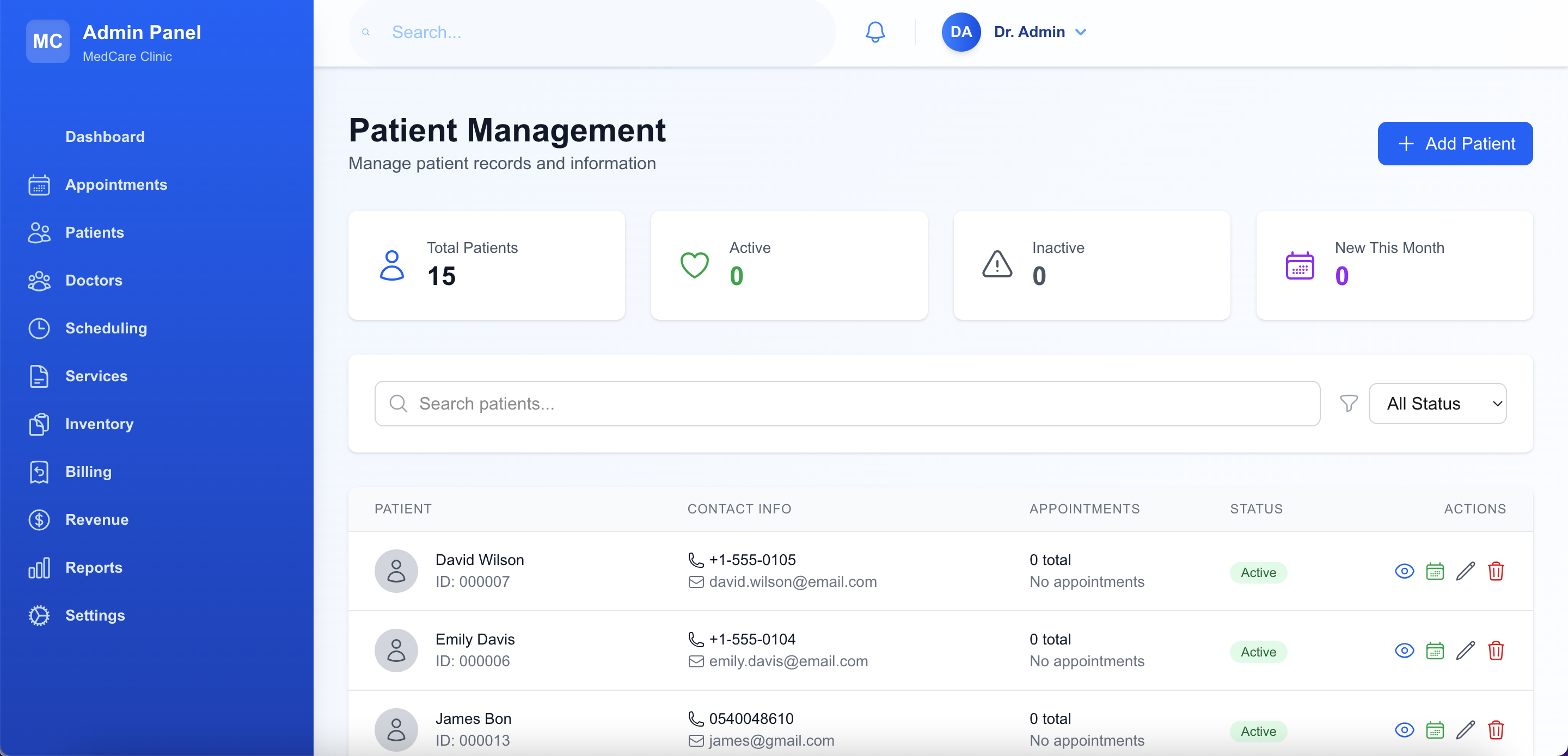 Patient Profiles Management